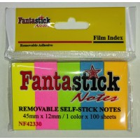 Закладки клейкие 45*12мм FANTASTICK, 5цв*100л, бумажные  NF42330