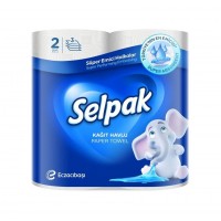 Полотенца бумажные SELPAK белые, (23см*12,5м), 3 слоя, 2 рул/уп