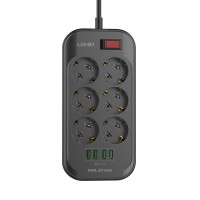 Ldnio Defender SE6403 желілік сүзгісі 6 розетка 4 * USB 5V / 3.4 A 2м сым