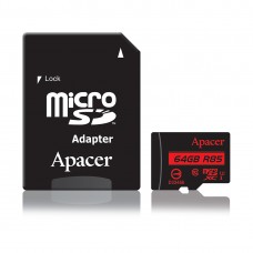 Apacer жад картасы AP64GMCSX10U5-R 64GB + адаптер