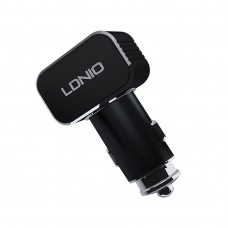 Автокөлік зарядтағышы LDNIO C306 2*USB-A 18W 5V-3.6 A Автоматты найзағай қара