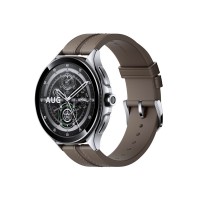 Xiaomi Watch 2 Pro Smart Watch-қоңыр былғары жолағы бар Bluetooth Silver Case