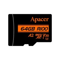 Карта памяти Apacer AP64GMCSX10U8-R 64GB с адаптером SD Карта памяти Apacer AP64GMCSX10U8-R 64GB с адаптером SD