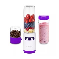 Стационарный блендер Kitfort Shake & Take KT-3033-1 \"2 в 1\" бело-фиолетовый