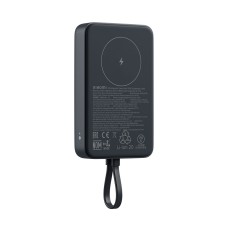 Xiaomi 33w magnetic power bank 10000mAh портативті қуат банкі (интеграцияланған кабель) Dark Gray