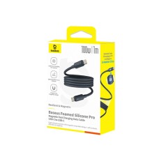 Интерфейсный кабель Baseus Foamed Silicone Pro Magnetic USB-C to USB-C 100W Black 1m (E0426D00)