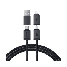 Интерфейсный кабель Baseus Versatile U+C to C+L 60W 1m White (P10383000211-00)