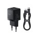 Baseus Palm C+U 20W EU Black қуат адаптері (c типті кабель жиынтығында) (P10111608113-01)