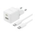 Адаптер питания Baseus Palm C+U 30W White( в комлпекте кабель Type-c) (P1011160A213-01)