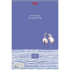 Блокнот 60л, кл, А4 ХАТБЕР, спиральда," Фламинго " 60Б4В1сп_22175