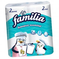 FAMILIA қағаз сүлгілері, (22,5 см*12,5 м), 2 қабат, 2 руль / уп