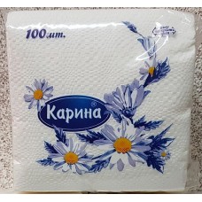 Қағаз КАРИНА майлықтары, 1 қабат, АҚ, 100 дана / уп