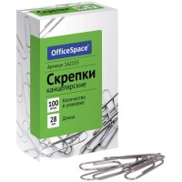 Скрепки OfficeSpace, 28 мм, 100 шт/уп  162153 (025-2258/08880)