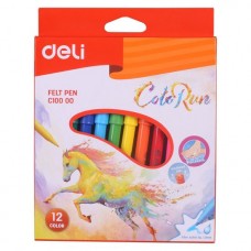 Фломастеры DELI ColoRun, 12 цветов 044-10000