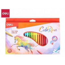 Фломастеры DELI "ColoRun", 24 цветов 044-10020