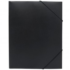 Папка на резинке BURO, А4 пластиковая, 500 мкм, корешок 15мм, черная  028-1496678