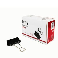 Зажим для бумаг BASY, 51 мм, черные, 12 шт/уп 023-5051