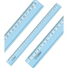Линейка 30 см СТАММ Cristal, тонированная голубая ЛН1200