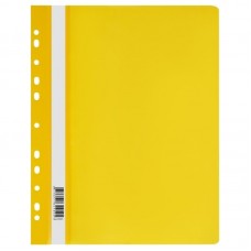 Скоросшиватель пластиковый СТАММ, А4, 120 мкм, желтый, с перфорацией  029-30725