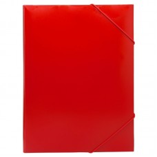 Папка на резинке BURO, А4 пластиковая, 500 мкм, корешок 15мм, красная  028-1496681