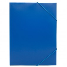 Папка на резинке BURO, А4 пластиковая, 500 мкм, корешок 15мм, синяя  028-1496680