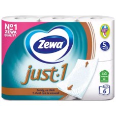 ZEWA Just 1 дәретхана қағазы, 5 қабатты, 6 орам/қаптама