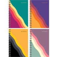 Записная книжка 120л А6 клетка на гребне BG "Bright wave"  025-12789