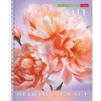 Тетрадь "Hatber", 96л, А5, клетка, ламинация "Soft-Touch", на гребне, "Цветение и грация"  96Т5лВ1гр