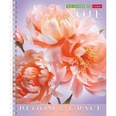 Тетрадь "Hatber", 96л, А5, клетка, ламинация "Soft-Touch", на гребне, "Цветение и грация"  96Т5лВ1гр