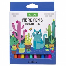 Фломастеры Hatber Eco, 24 цвета, серия Кис-кис  FP_077745