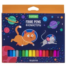 Фломастеры Hatber Eco, 18 цветов, серия Космос  FP_077347