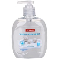Мыло-крем жидкое OfficeClean "Жемчужное", антибактериальное, с дозатором, 300 мл  025-281355