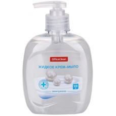 Мыло-крем жидкое OfficeClean "Жемчужное", антибактериальное, с дозатором, 300 мл  025-281355