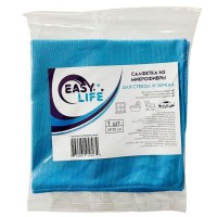 Салфетка EASY LIFE, для стекол и зеркал, микрофибра, 35*35 см, 1 шт/уп