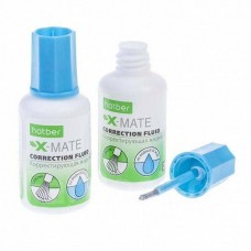 Жидкость корректирующая HATBER "X-Mate", 20 мл, с кисточкой, на водной основе  CF_071179