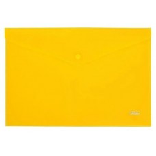 Папка-конверт на кнопке HATBER, А4, 180 мкм, желтая  AKk4_00005