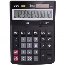 Deli калькуляторы "1507", 12 биттік, қара (168*123*30мм) 044-1507/BK