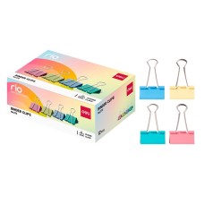 Зажим для бумаг DELI "RIO", 32 мм, цветные, 12 шт/уп  044-Z73