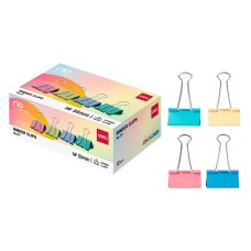 Зажим для бумаг DELI "RIO", 51 мм, цветные, 12 шт/уп  044-Z71