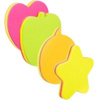 Клейкие листки DELI "Stick Up", 76х76 мм, 4 неоновых цвета, фигурные, 80 листов  044-03202