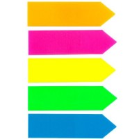 Закладки клейкие 45*12мм BASY, 5цв*25л, стрелки, пластиковые  023-3602