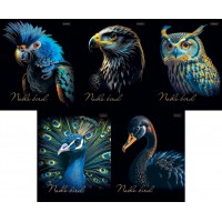 Тетрадь "Hatber", 48л, А5, клетка, на скобе, 3D фольга, ламин., "Благородные птицы" 085232-48Т5лофВ1