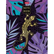 Бизнес-блокнот "Hatber", 80л, А5, клетка, 5-цв.срез, тв.переплет, "Fantastic Animals" 