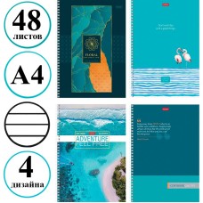 Тетрадь "Hatber", 80л, А4, линия, на спирали, "Лазурная" 033-80Т4В2гр (066144)