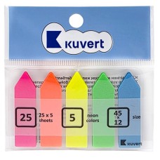 Жабысқақ бетбелгілер 4512мм KUVERT "Sticky", 5 түс25п, жебелер, пластикалық 217-PET602