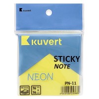 Жабысқақ жазба қағазы 76*76мм KUVERT "Sticky", 100п, неон сары 217-PN11YL