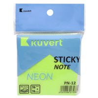 Жабысқақ жазба қағазы 76*76мм KUVERT "Sticky", 100п, неон жасыл 217-PN12GN