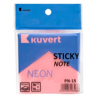 Жабысқақ жазба қағазы 76*76мм KUVERT "Sticky", 100п, неон қызғылт 217-PN15PN