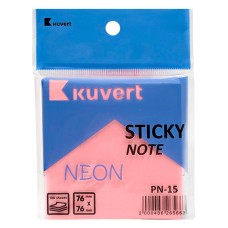 Жабысқақ жазба қағазы 76*76мм KUVERT "Sticky", 100п, неон қызғылт 217-PN15PN