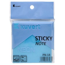 Ответ Gemini Жабысқақ жазба қағазы 76*76мм KUVERT "Sticky", 100п, неон көк 217-PN14BL